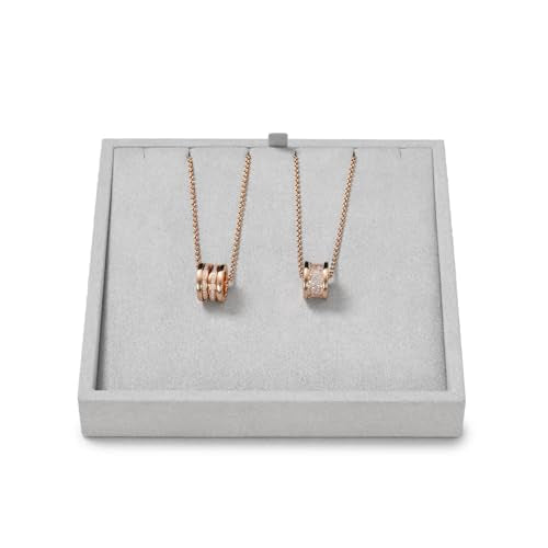 Microfiber Jewelry Pendant Display Tray Jewelry Necklace Organizer Display Tray (Gray) - size: 5.52" x 5.5" x 0.78"