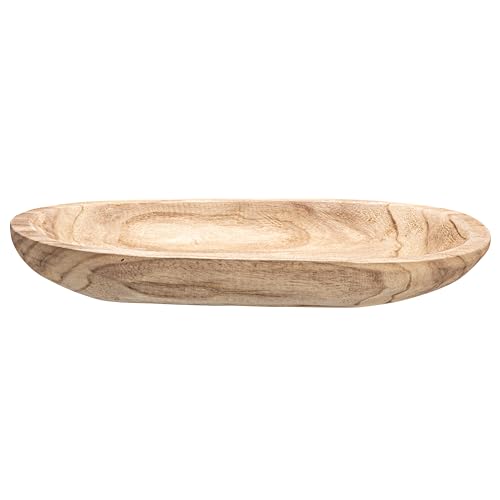 Bloomingville Hand-Carved Paulownia Wood Bowl, Natural - color: Charred Finish