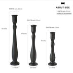 Candlestick Holders Black Candle Holder for Candlestick,Taper Modern Candle Holders Set of 3,Tall Wood Candle Sticks Holder Decor(12"/10"/8" H) (3, Black)