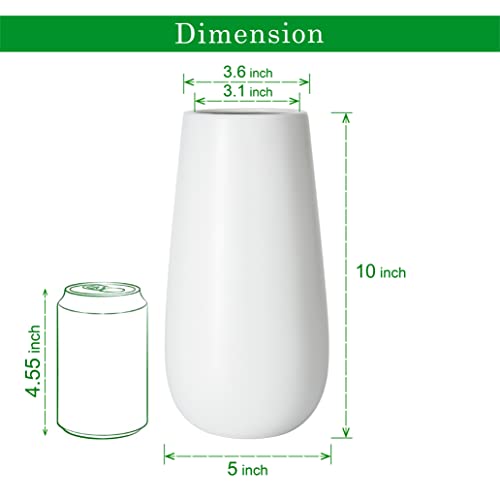D'vine Dev 10 Inch White Elegant Oval Ceramic Vase for Flowers, Home Décor Vase with Design Box, VS-LD-B-4 - color: White, size: 10 Inch