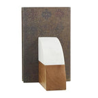 Deco 79 Mango Wood Geometric Decorative Bookends Arched 5 lbs Non Skid Bookends with White Marble Tops, Set of 2 Office Bookends5 W, 5" H, Brown - size: 5"W, 5"H