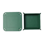 siduater Valet Tray Desktop Storage Organizer – Vegan Leather Catchall Tray Bedside Vanity Tray Nightstand Caddy Holder for Remote Controller, Watch, Keys, Phone, Wallet, Coin, Jewelry, Midnight Green - color: Midnight Green