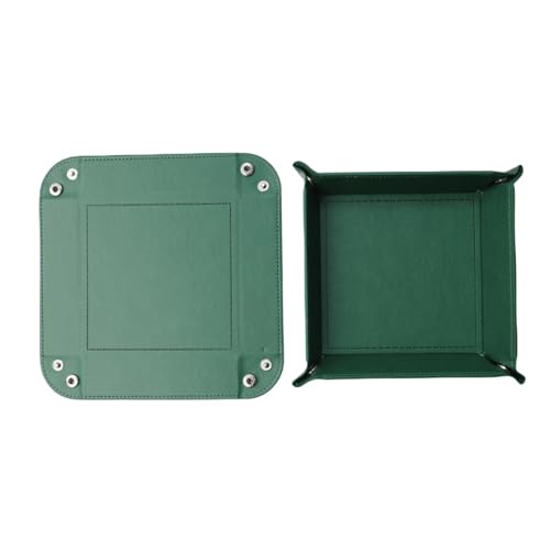 siduater Valet Tray Desktop Storage Organizer – Vegan Leather Catchall Tray Bedside Vanity Tray Nightstand Caddy Holder for Remote Controller, Watch, Keys, Phone, Wallet, Coin, Jewelry, Midnight Green - color: Midnight Green