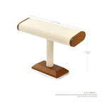 Oirlv Solid Wood T-Bar Watch Display Stand Jewelry Organizer Holder for Watch Bracelet Countertop Table Top Jewelry Tower(Creamy-white) - color: Creamy-white