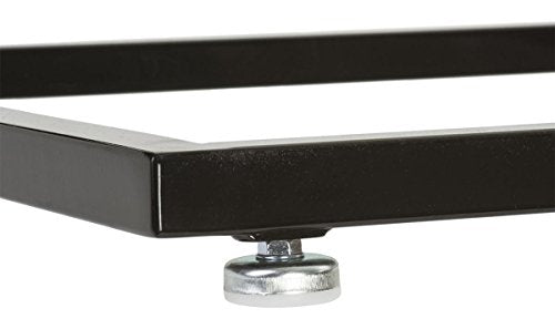Displays2go Freestanding Poster Holder for up to 2 Graphics - Pedestal Sign Holder Floor Stand - Portrait Sign Stand for Lobbies and Advertising - Black (TWN2BK)
