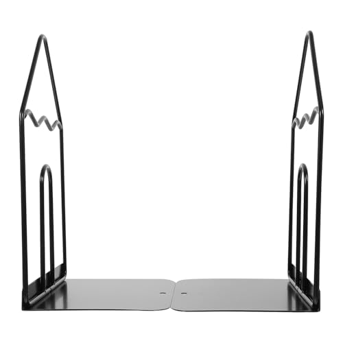 Black White Minimalist Metal Desktop Bookend, Iron Book Holder for Students and Office, Decorative Book Organizer for Home and Study Desk