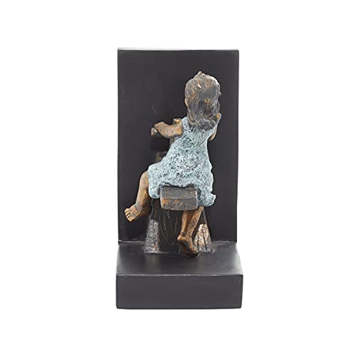 Deco 79 Polystone People Bookends with Swing Set, Set of 2 5"W, 8"H, Brown