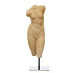 Creative Co-Op Resin Female Body Figure on Metal Stand, Plaster Finish, Natural - color: Natural