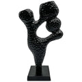 Pemberly Row Handmade Aluminum Abstract Sculpture, 14 in Tall, Black Finish, Decorative Modern Artwork for Living Room, Bedroom, Kitchen, Home Décor