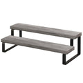 YINMIT Wooden Display Riser Stand, Tiered Perfume and Cologne Organizer Stand, 2 Tier Spice Rack Organizer, Rustic Display Shelf for Candles (2 Tier,Grey) - color: 2 Tier,Grey