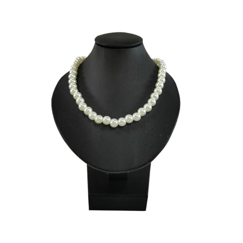 Mini Pendant Jewelry Display Stand Bust White PU Holder Black Velvet Mannequin Necklace Stand Wooden Portrait Model 11cm (Black PU) - color: Black PU