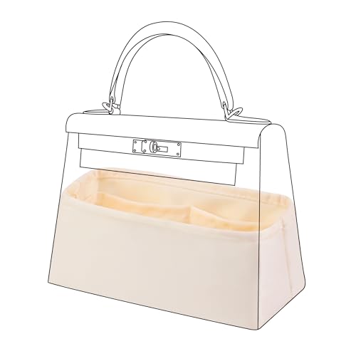 DGAZ Luxury Handbag & Tote Organizer, Silk Purse Organizer, Fits mini Kelly Bags (Craie, miniKelly2) - color: Craie, size: miniKelly2