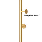 Metal Gold Coat Racks, Standing Coat Rack with Heavy Base, Modern Coat Tree with Crossbar and 3 Hooks, Entryway Coat Racks for Handbags, Clothing.(67inch) - size: 67in-std
