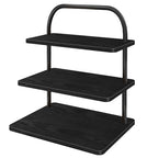 Cupcake Stand, 3 Tier Halloween Cupcake Stand for 50 Cupcakes Rustic Cupcake Display Stand Large Wood Dessert Table Display Set Cupcake Tower Tiered Tray Stand for Wedding Birthday Party - color: black