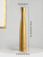 Tall Gold Vase, 16.5 Inch Skinny Flower Vases, Handmade Ceramic Vase Modern Minimalist Style for Living Room,Home,Office,Centerpiece,Table,Wedding Party - color: 16.5inch&golden