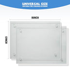 Mymonfif Tempered Glass Cutting Board for Kitchen, Clear Glass Board for Countertop, Heat Resistant, with Non-Slip Feet, 12x16" 2 Pcs Clear - color: 2Pcs Clear