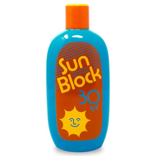ban.do Vintage Inspired Sunblock Bottle Vase, Decorative Ceramic Vase, Large Flower Vase, Unique Sunblock Decor for Home/Kitchen/Office