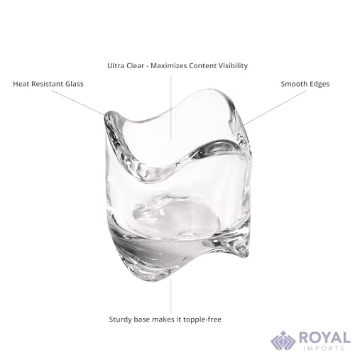 Royal Imports Tea Lights Votive Candles Holders (Set of 6), 2 in. Glass Candle Cups, Wedding Table Centerpiece, Home Decor, Party, Dinner & More