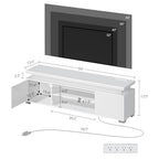 Rolanstar TV Stand with LED Lights & Power Outlet, Modern Entertainment Center for 32/43/50/55/65 Inchs TVs, Table, Universal Gaming Media Stand Storage Cabinet and Large Storage, White - color: White