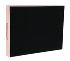 HofferRuffer Rectangle Serving Tray with Hole Handles for Coffee Table, Breakfast, Tea, Food, Butler - Countertop, Kitchen, Vanity Serve Tray, 16.2 x 12.2 x 2 inches, Faux Leather (Pink) - color: Pink, size: 16.2" x 12.2" x 2"