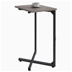 NEFROM C-Shaped End Table, Small Couch Side Table, Sofa TV Tray Table for Living Room, Bedroom, Bedside ET-X-GYW1 - color: Greige