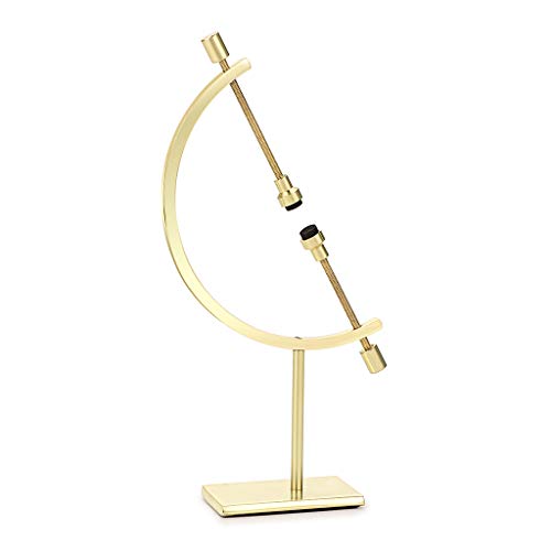 JUXYES Golden Toned Sphere Holder Caliper Stand, Caliper Style Display Stand For Mineral, Ornament, Gem, Shell, Coin, etc (S) - color: Gold, size: S