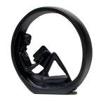 Modern Abstract Black Art Bookshelf Decor - Girl Statue Black Figurines for Home Office Living Room Table Decorations, Reading Figurines for Coffee Shelf Table Centerpiece (6.7inx4.72in)