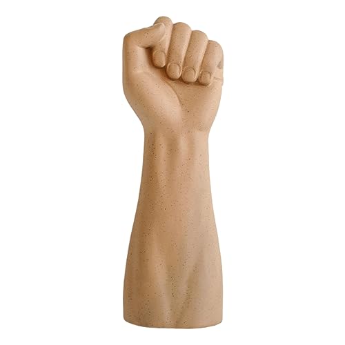 Cabilock Creative Light Brown Ceramic Hand Shaped Vase for Desktop Decoration Unique Handmade Art Flower Arrangement Ornament Home Decor Office and Living
