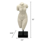 Galt International 13.5" Poly Marble Body Statue w/Black Pedestal Stand for Home Decor - Greek God Sculpture Mythology Stone-Like Marble-Feel Accent (Woman) - size: 15" Female