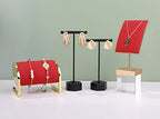 GemeShou Black Metal 2pcs Earring Display T Stand for Show, T Bar Jewelry Holder Tree for Retail Photography 【Black-Hexagon Base 2pcs Height 4.5" and 5.3"】 - color: B1/Black Hexagon Base 2pcs Height 4.5" and 5.3"