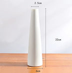Tall Conic White Ceramic Flower Vase Small Bud Vase Single Flower Decorative Floral Vase Taper Vase Table Top Centerpieces for Home Wedding Table Bedroom Living Room Office Desk