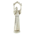 Avalon Gallery Outdoor Sculptures Saint Francis of Assisi Inspirational Stone Resin Garden Statue, 25.5-Inch, with Dove - color: Stone