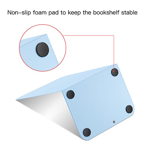 MSDADA Bookends, Book Ends for Book Shelves, Book Ends for Heavy Books,Metal Bookend Supports, Modern Minimalist Style Bookend, Light Blue(4Pairs) - color: Light Blue