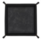 CoBak Leather Valet Tray for Men, Premium PU Leather Catch-All Tray for Entryway Table Key, Phone, Wallet, Coins & Jewelry, Bedside Nightstand Desk-top Catchall (Black) - color: Black