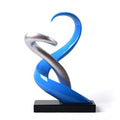 HAUCOZE Modern Sculpture Decor Abstract Flame Figurine Home Art Table Centerpiece Gift for Bedroom Living Room Polyresin 17.7 Inch