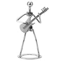Small Iron Sculpture Metal Musician Player Collectible, Metal Musician Guitar Player Statue, Guitar Collectible Figurine Hand Soldering Home Decor Art Iron Statue Crafts Gifts