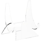 Plymor Clear Acrylic Double-Scoop Display Easel, 4.875" H x 4.75" W x 4" D - size: 4.875" x 4.75" x 4"