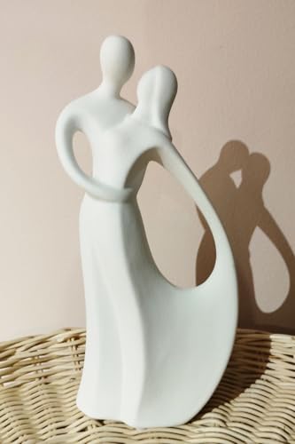 White Couple Statues Home Decor Ceramic Small Couple Statue Love Statues and Figurines Couple Gifts for Valentine