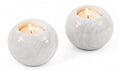 Marble Tealight Candle Holder 3 Inch Handmade White Stone Votive Holders for Gifts & Wedding Decorations - Small Tea Lights Candles Set of 2 for Dining Table Decor - size: 3 inches