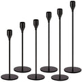 Oatnauxil Matte Black Candle Holders Black Candlestick Holders Metal Candle Holder for Wedding, Dinning, Party, Fits 3/4 inch Thick Candle&Led Candles (Set of 6 Pcs) - color: Matte Black