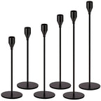 Oatnauxil Matte Black Candle Holders Black Candlestick Holders Metal Candle Holder for Wedding, Dinning, Party, Fits 3/4 inch Thick Candle&Led Candles (Set of 6 Pcs) - color: Matte Black
