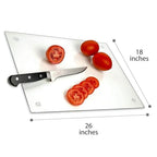 Tempered Glass Cutting Board – Long Lasting Clear Glass – Scratch Resistant, Heat Resistant, Shatter Resistant, Dishwasher Safe. (XXLarge 18x26") - size: 18"L x 26"W