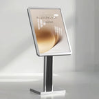 Sign holder floor stand,Heavy-Duty Pedestal poster stand for display,21×29 inch Adjustable Aluminum Menu Stand for Restaurant(Silver) - color: Silver