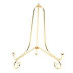 Gold Iron Display Stand Craft Bracket Book Holder Photo Pedestal Bowl Dish Frame Picture Plate Rack Easel Storage Decoration（4in） - size: Small