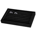 uxcell Velvet 7 Slots Ring Organizer Jewelry Display Tray Showcase Ring Holder Velvet Jewelry Organizer Stand for Rings Earrings Black - color: Black