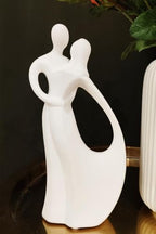 White Couple Statues Home Decor Ceramic Small Couple Statue Love Statues and Figurines Couple Gifts for Valentine