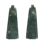 Torsten Bookend, Rectangular, Green Marble, Sculptural Bookend Pair - Set of 2