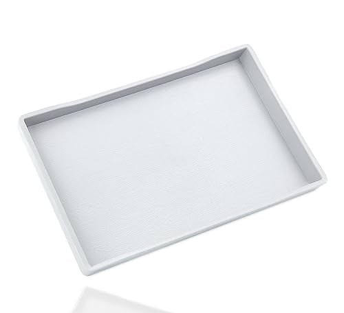 White Serving Tray (11.8 x 8.7 inch) for Serving Accessory, Spa, Coffee, Drinks, Wine, Tea, Bar, Party, Seasoning, Perfume and Display Use. - color: White-1 Tray, size: 11.8" x 8.7" x 0.8"