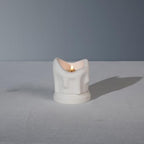 Handcrafted Tealight Candle Holder Designed as a Melting Candle; Handmade Tea Light Candle Holder; Bathroom, Living Room Mantel, Entryway, Buffet and Dining Table Decoration White - color: White