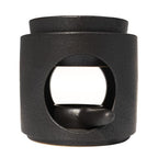 | Wax Burner | Tealight Warmer Ceramic | Wax Melt Candle Melter| Duftlampe | Scented Oil Diffuser with Tealight | Size H*11cm ø10cm with Removable Bowl & Tealight Holder | Matt Painting - color: Black
